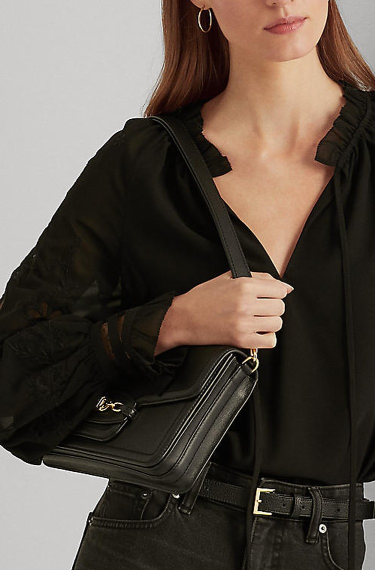 Lauren Ralph Lauren Sydnee Leather Convertible Shoulder Bag - Free Shipping