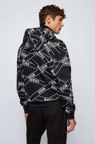 BOSS - Relaxed-fit monogram sweatshirt in French terry