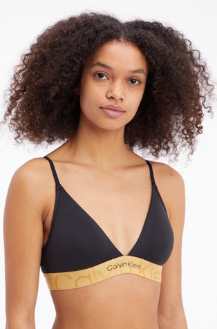 Calvin Klein Embossed Icon Cotton Unlined Bralette In Grey