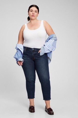 Mid Rise Girlfriend Jeans with Washwell