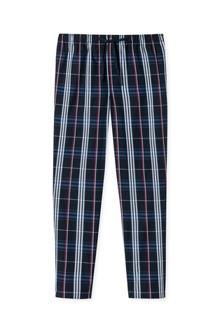 SCHIESSER Mix & Relax - long lounge pants woven fabric organic cotton  checked multicolored