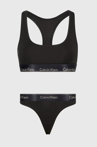 Calvin Klein Women's Modern Cotton-Bralette Sports Bra - Black, S