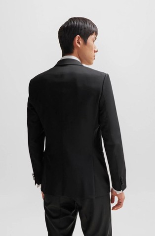 BOSS - Slim-fit tuxedo jacket in pure-cotton velvet