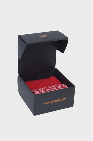 EMPORIO ARMANI Gift set of two pairs of jacquard motif socks