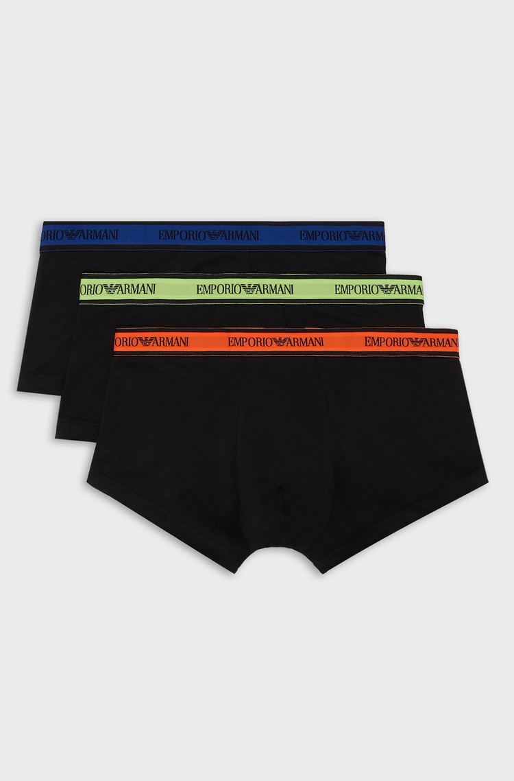 EMPORIO ARMANI Three-pack of boxer briefs with Core logo waistband ...