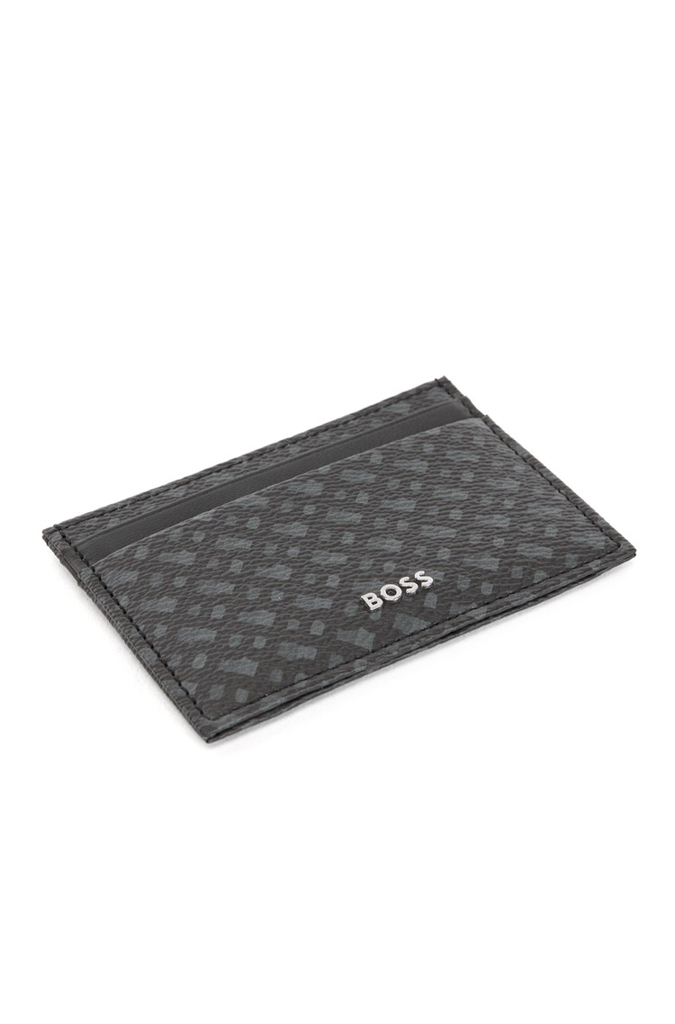 BOSS - Monogram-print wallet in Italian coated fabric