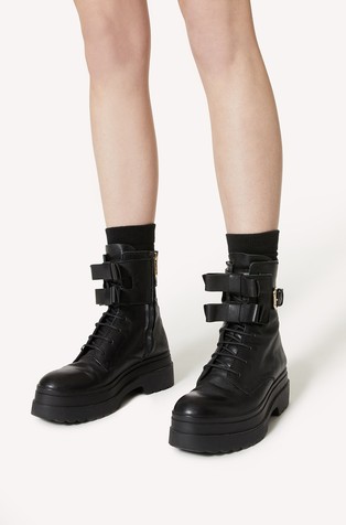 Red valentino hot sale combat boots