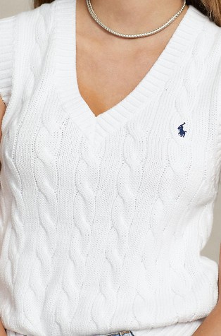 KNITTED V-NECK VEST for Women - Polo Ralph Lauren