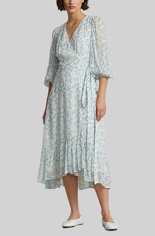 POLO RALPH LAUREN Floral crinkle georgette wrap dress | Emporium