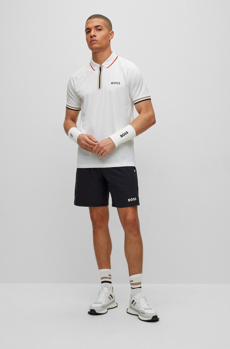 BOSS Performance-stretch regular-fit shorts with logo detail