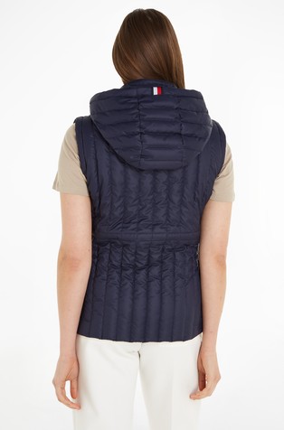 Quilted Hooded Padded Vest, Blue