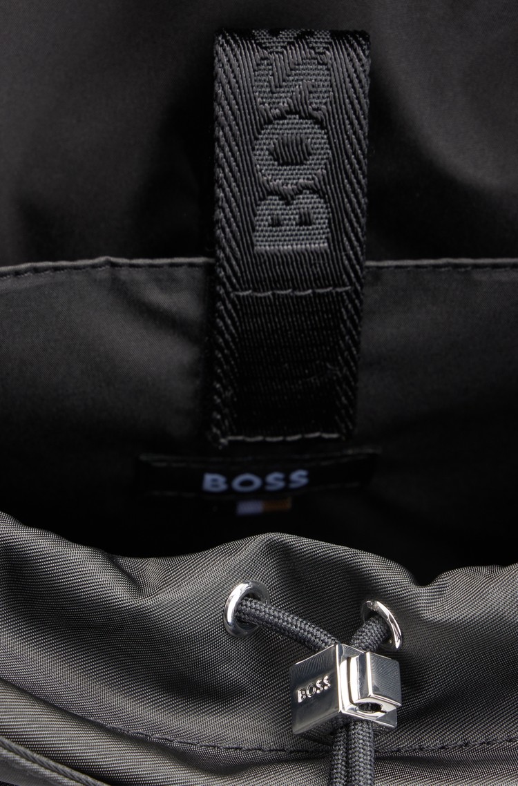 BOSS - Reporter bag in Italian fabric with monogram print