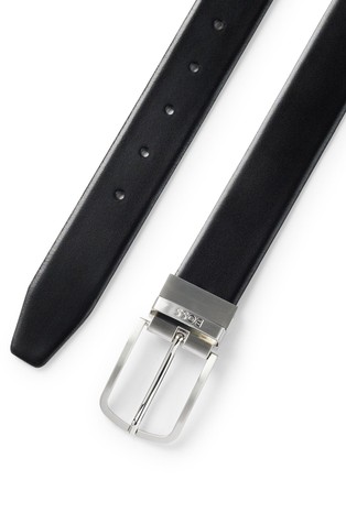 BOSS - Reversible Italian-leather belt with branded keeper