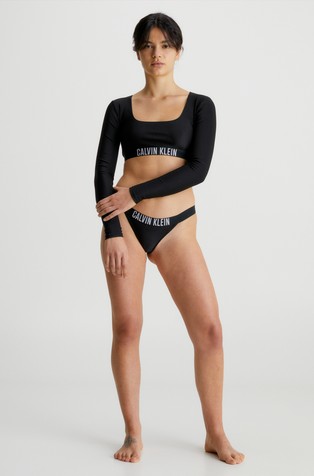 Calvin Klein intense power rib triangle bikini top in black