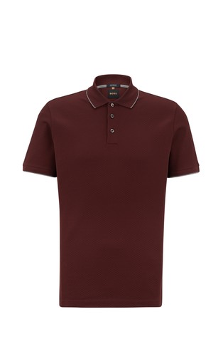 BOSS Slim-fit polo shirt in cotton and silk | Emporium