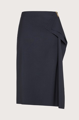 Navy blue hotsell wool pencil skirt