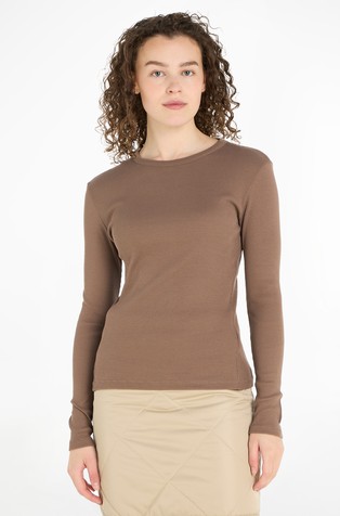 Slim Ribbed Long Sleeve T-shirt Calvin Klein®