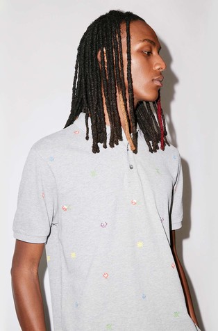 Kenzo Men's Pixel-Embroidered Slim Polo Shirt