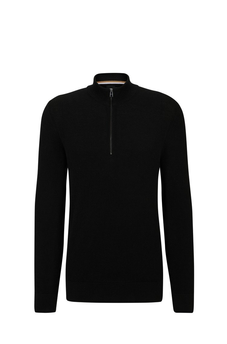 BOSS - Structured-knit sweater in virgin wool, silk and cashmere