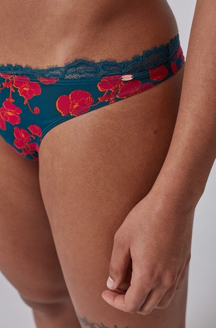 Soft BH SKINY in deeppetrol flowers - Every Day In Micro Print