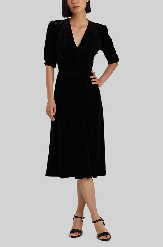 Ralph lauren deals velvet wrap dress