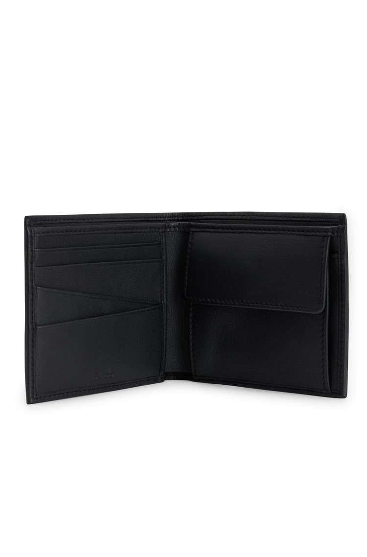 BOSS by HUGO BOSS Monogram-trim Leather Wallet With Coin Pocket in Black  for Men