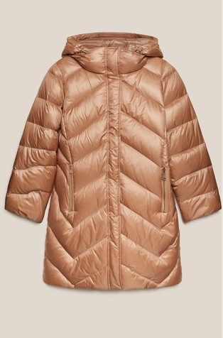 Chevron recycled 2024 nylon hooded coat