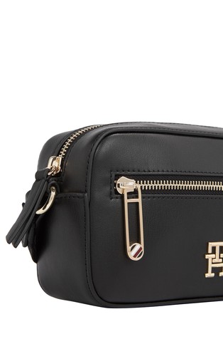 Tommy Hilfiger Iconic Monogram Camera Bag in Black