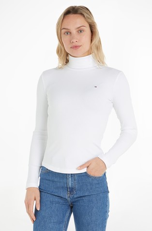 TOMMY HILFIGER Slim fit roll neck top in stretch viscoce | Emporium