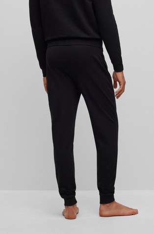 BOSS - Cotton-terry tracksuit bottoms with stripes and logo