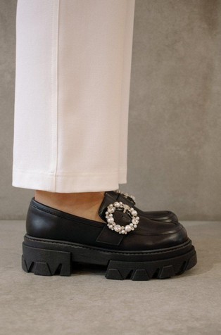 ALOHAS Trailblazer Crystal Leather Loafers Emporium