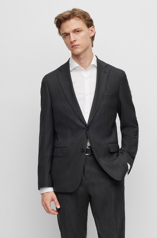 Slim-fit tuxedo suit in a melange wool blend