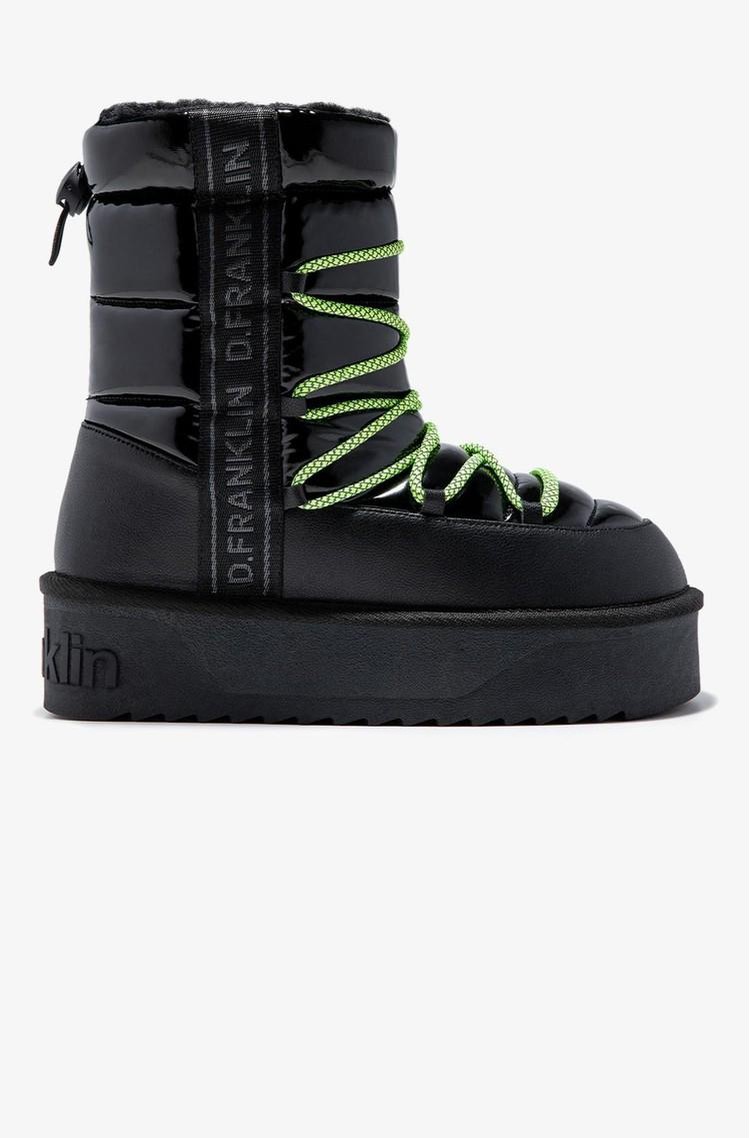 Women's Snow Boots On Thick Sole Vegan DFranklin Black