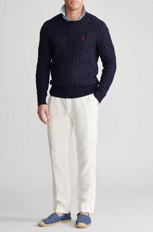 Ralph Lauren top Dark Blue/White Cotton Sweater