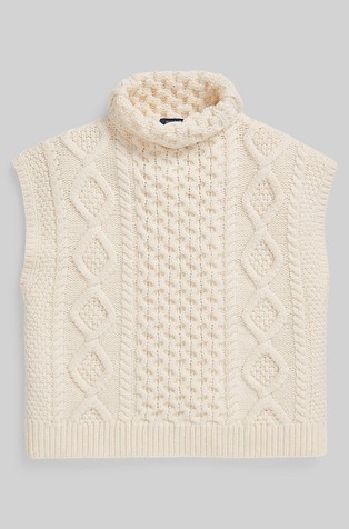 POLO RALPH LAUREN Aran Wool-Cashmere Sleeveless Sweater | Emporium