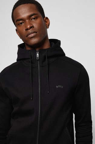 Organic Cotton Zip-Up Sweatshirt- Black