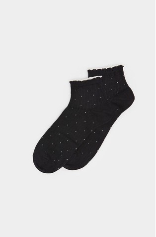 Black Ankle Socks with Dots