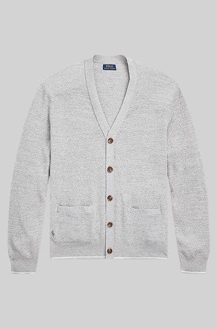 POLO RALPH LAUREN Textured Cotton-Linen V-Neck Cardigan | Emporium