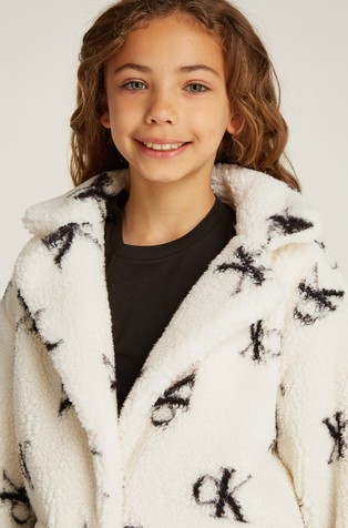 Calvin outlets Klein White Faux Fur Shrug-Sm