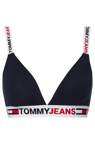 Tommy Hilfiger Signature Tape Unlined Triangle Bralette - White