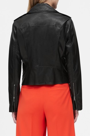 banana republic black leather jacket