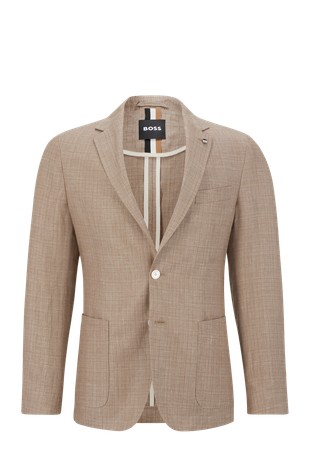 BOSS Slim Fit Linen & Wool Blazer C-Hanry-232