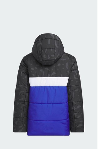 adidas Boys Hooded Puffer Jacket AP5502 Gray Black Green Colorblock Youth M  L XL | eBay