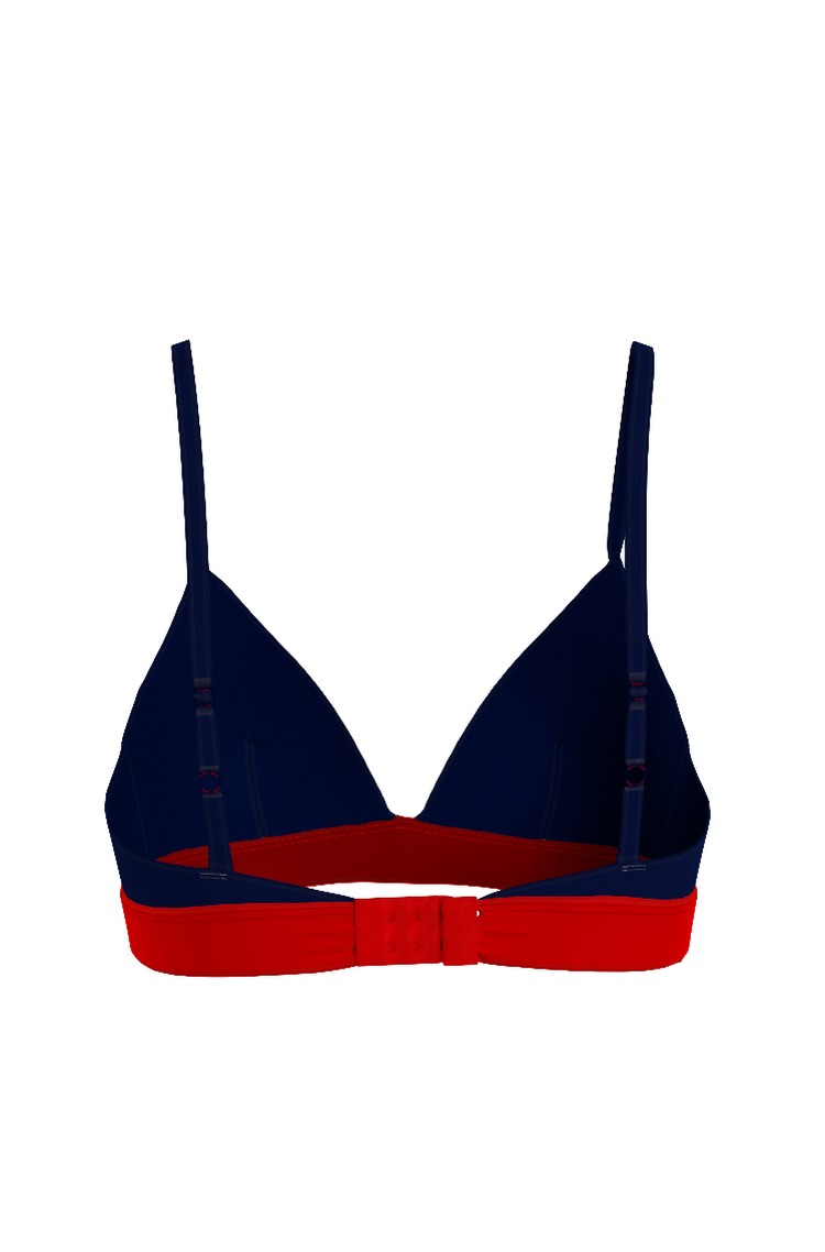 Logo Underband Unlined Triangle Bra, Red