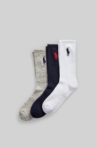 Polo Ralph Lauren Women's 3-pk. Big Polo Crew Socks In Multi