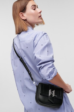 Karl Lagerfeld, K/Monogram Klassik Small Crossbody Bag, Man, Black, Size: One Size