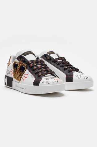 portofino sneakers in printed nappa calfskin with patch